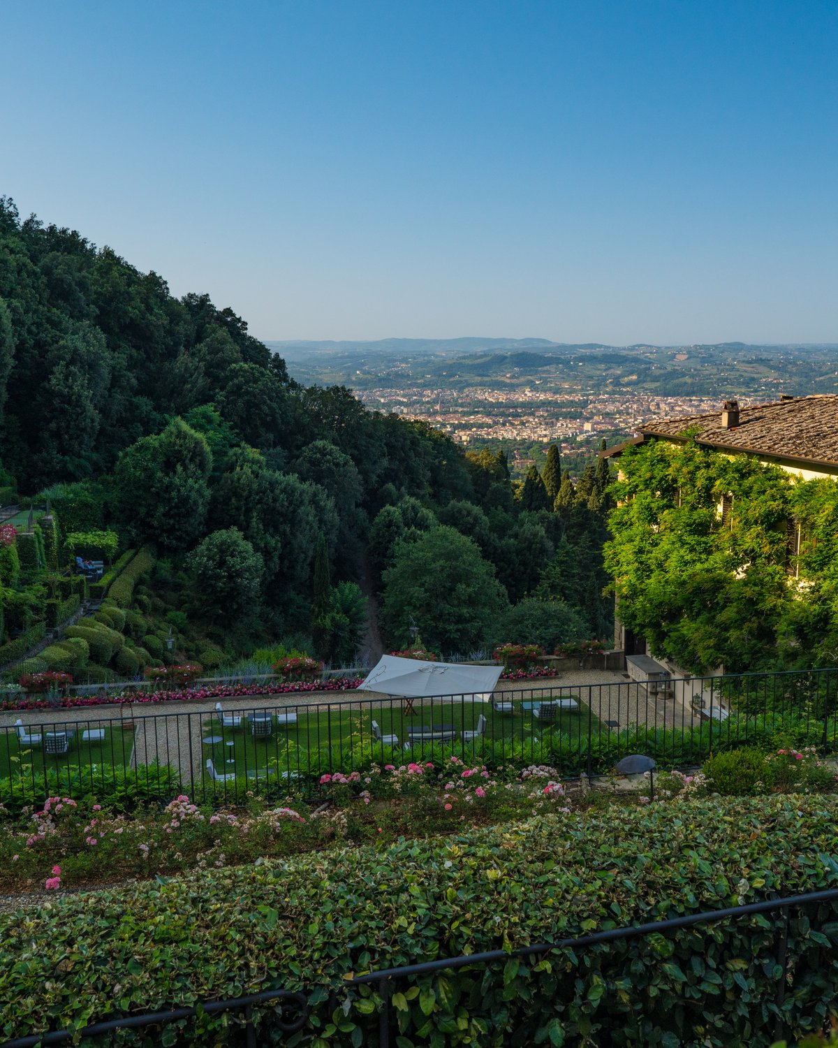 The terraced gardens of Belmond Villa San Michele above Florence